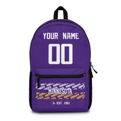 Image of Minnesota School Backpack Custom Gifts for Boys Girls Teens | Custom Name and Number Personalized Bookbag
