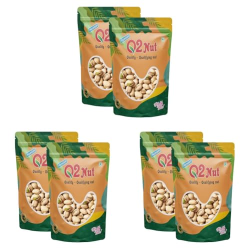 Image of Q2 Nut Roasted and Salted Pistachios 500 Grams (250g X 2) - Tasty Crunchy Healthy Nut Snack | Pista Dry Fruit | Rich in Protein, Fiber & Antioxidants | Great for Kids During Study Time and Office Breaks | Vegan Friendly Pista | Low Calorie - Lightly salted Pistachios