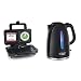 Emerio XXL Sandwichtoaster für alle Toastgrößen geeignet, BPA frei, 900 Watt & Russell Hobbs Wasserkocher Textures+, 1,7l, 2400W, LED Beleuchtung, Schnellkochfunktion, schwarz 22591-70