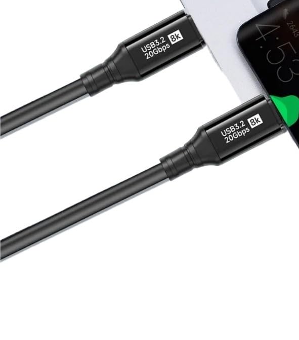 Cavo USB C a C PD da 100 W ricarica rapida*/ing 8K Cavo di uscita video ad alta velocità trasferimento dati Dual Type C (1,5 m)