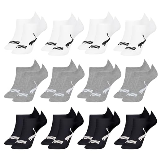 PUMA Kit 12 Pares Meias Sapatilha Invisível Esportiva Masculino Adulto, 4 Brancas - 4 Cinzas - 4 Preta, 39-43#REF!