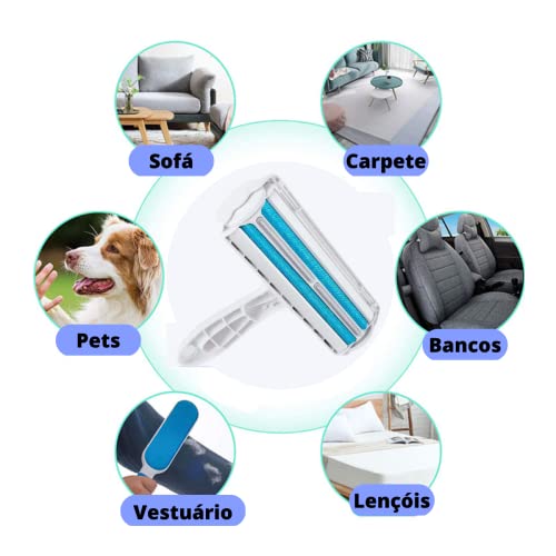 Rolo Removedor Tira Pelos Pet Cães & Gatos Sofá Roupa Carro MIURI