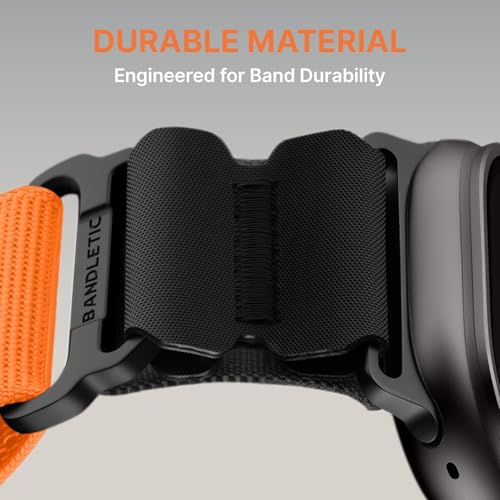 Image of Bandletic Compatible with Apple Watch Ultra Band Men Women, Wide Tactical Stretchy Nylon Soft Sport Strap for iWatch 49mm(Ultra 3 /2 /1),46mm(11 /10),45mm(9 /8 /7),44mm(SE3 /SE2 /SE /6 /5 /4),42mm(3 /2 /1)