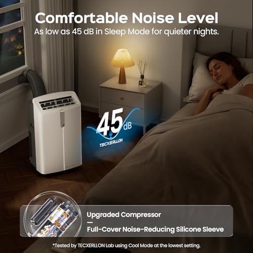 Image of TECXERLLON 16,000 BTU Portable Air Conditioner with App & Remote Control, Cools up to 850 Sq. Ft., 4-in-1 Smart AC Unit with Dehumidifier, Fan, Sleep Mode, Self-Evaporating Design & Window Kit