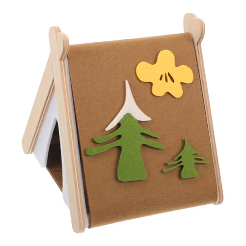 CIYODO Felt Hamster Winter Hideout Cozy Small Animal Sleeping House Soft Comfortable Rat Bed Tent Warm Shelter for Guinea Pigs Dwarf Hamsters Earth