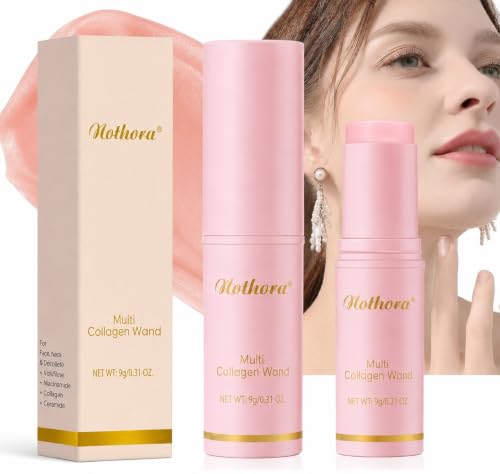 Nothora Collagen Wand [2-Pack] Nothora Pure Collagen Wand Stick Anti-Wrinkle Moisturizing to Fade Fine Lines Firming Multi-effect Portable Skincare Balm for Face Neck Eyes & Lips
