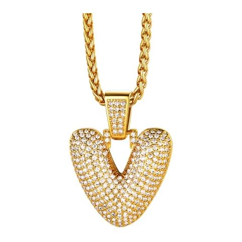 Richsteel Gold Letter V Bubble Necklace Cover