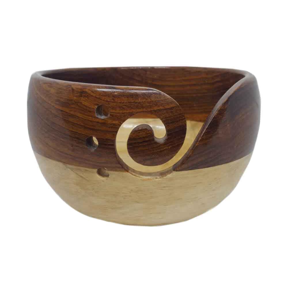 Scheepjes Yarn Bowl, Rosewood &amp; Pinewood, 14x8cm, Knitting &amp; Crochet Tool