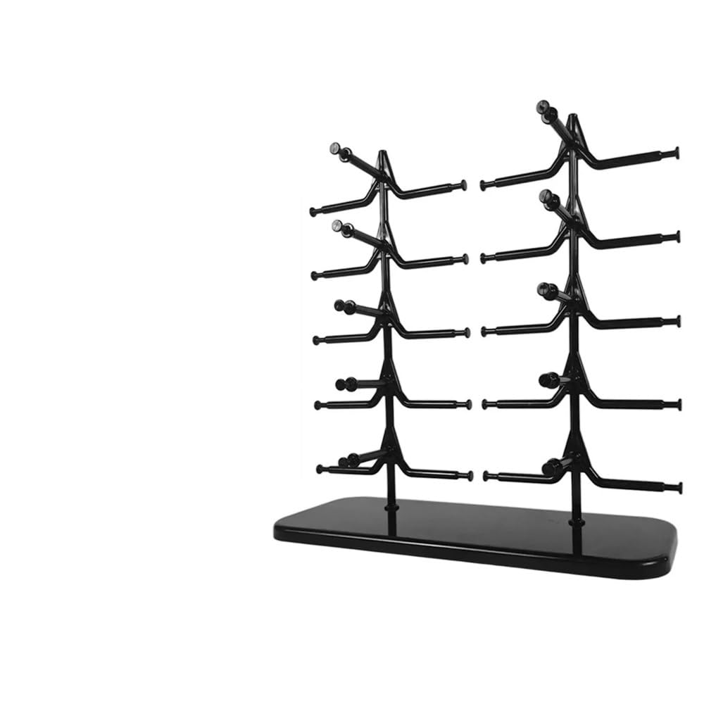 guiling-1986 Eyeglasses Display Rack Eyeglass Glasses Stand Case Tabletop Holder Simple Frame Rack Two-Row Sunglasses Display Eyewear Multiple Counter Organizer for Eyewear(Black)