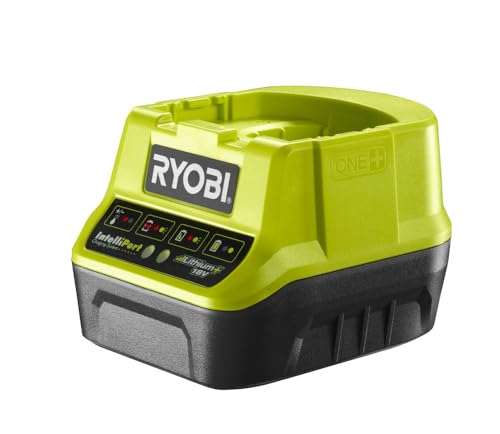 Ryobi - Chargeur Rapide Lithium 18V ONE+ 2,0A - 100% Rétro-compatible avec les Batteries 18V ONE+ - Indicateur de Charge à LED - Charge 1 Batterie 2,0Ah en 1h, 1 Batterie 6,0Ah en 3h - RC18-120
