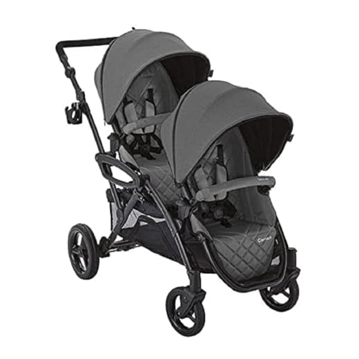 Contours Options Elite V2 Convertible Lightweight Tandem Double Baby Stroller & Toddler Stroller, Reversible Easy-Lift Seats, Spacious Seating, Height Adjustable Handle, Standing Fold - Charcoal Gray