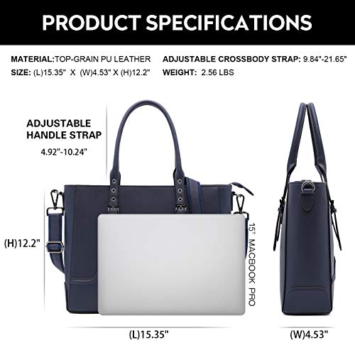 Laptop Bag,15.6 Inch Laptop Tote Bag Professional Briefcase for Women Sturdy Work Tote Bags Multi-compartment with Adjustbale Top Handle by EaseGave