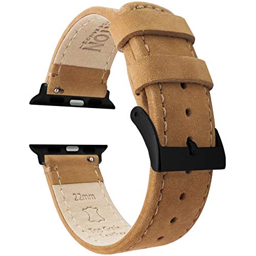 Image of BARTON WATCH BANDS - Top Grain Leather Watch Bands Compatible with Apple Watch Models - 1, 2, 3, 4, 5, 6, 7, 8, 9, 10, SE, Ultra & Ultra 2