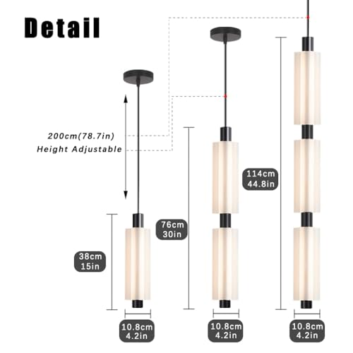 Lámpara colgante moderna de interior LED con luz cálida ajustable para sala de estar 5