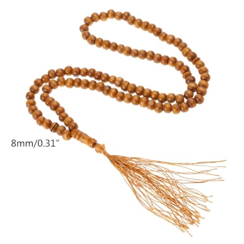 Natural 8mm Wood Beads Tasbih Prayer Beads 99 Rosary Misbaha Beads ic Religion Eid Gift4
