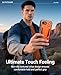 FNTCASE for iPhone 16e Phone Case: Military Grade [Built-in Screen Protector] [Kickstand] Matte Textured Drop Proof Protection Cover | Rugged Shockproof TPU Protective Sturdy Cases 2025 - Orange