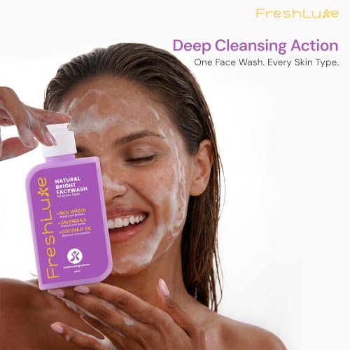 Image of Natural Rice Water Bright Facewash for Men & Women - 200ml | With Calendula & Aloe Vera for Glowing & Brightening Korean Face wash For All Skin Types | SLS & Paraben Free & AYUSH Approved