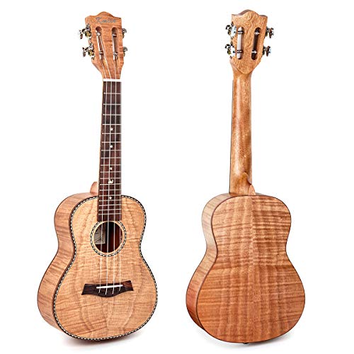 Kmise 26 Inch Tenor Classical Ukulele Kit Tiger Flame Okoume Wood For Beginner And Professional Player #TOP1