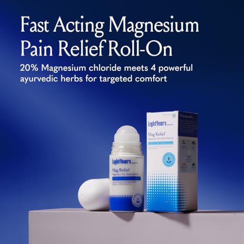 Image of LightYears Mag Relief Pain-Relief Roll-On | Topical Magnesium | Helps Support Instant Relief for Back, Knee, Neck, Joint & Muscle Pain | Cooling Non-Greasy Formula | Easy Application (50 ml)