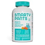 SmartyPants Prenatal Formula Gummy Vitamins: Daily Multivitamin, Folate (Methylfolate), Vitamin D3, Methyl B12, Biotin, Omega 3 DHA/EPA Fish Oil, 120 count (30 Day Supply) - Packaging May Vary