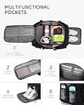Tactical Gym Bag for Men with Shoe Compartment Travel Duffle Bag 3 in 1 Personal Item Carry on Backpack for Weekender Overnight Range Workout