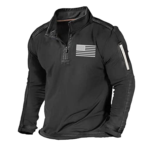 OCCOKO Suéter de tamaño sin Capucha Large Size Sweater Informal para Hombre Capa De Lluvia Casual Splicing (Black-1, L)