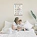 Alphabet Wall Décor for Toddlers, Kids - Colorful Alphabet Chart 16x22 inch - ABC Poster Illustrated on Linen Canvas - Teak Wooden Poster Hanger - Cute Learning Posters for Preschool Classroom