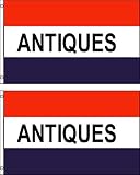 Antiques Polyester Flag Banner Sign (Pack of 2)