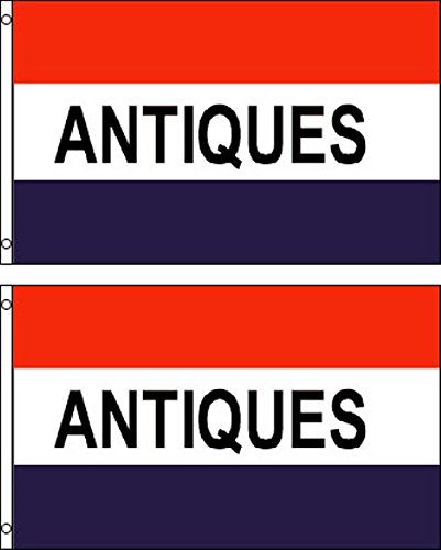 Antiques Polyester Flag Banner Sign (Pack of 2)