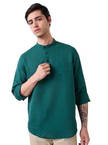 Image of Spykar Men's Regular Fit N /A Full Sleeve Solid Casual Shirts