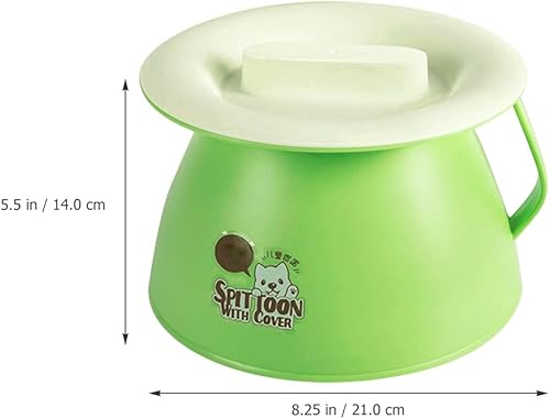 Miniatura 5 de COHEALI Spittoon con tapa, pequeño cubo portátil para orinal, 8.26 x 8.26 x 5.51 pulgadas, cámara de plástico ligero, cómoda para niños, ancianos y