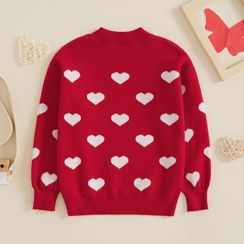 Mommy and Me Matching Valentines Sweaters Heart Print Long Sleeve Crew Neck Knitted Pullovers Knitwear3