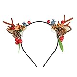 Iceleomen Christmas Headband Small Christmas Reindeer Antlers Hairpins Beauty Deer Headband Hair Accessory Headdress ZJ14862