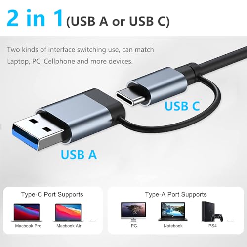 Hub USB C 3.0, Adaptador Multipuerto 8 en 2 Con Lector de Tarjetas SD&TF, Puertos 3.0&2.0, Conexión Tipo C para MacBook Air/Pro, Galaxy, iPad, Windows - imagen 6