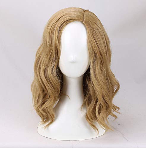 Women's Medium length Light Blonde Curly Cosplay Wig for Move