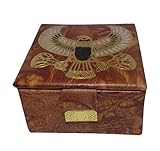 Egyptian Hand Made Genuine Leather Jewelry Box Pharaoh (Design May Vary)