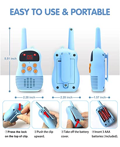 Long Range Walkie Talkies For Kids,16 Channels 2 Way Radios Kids Walkie Talkies 2 Pack With Flashlight,Portable Walky Talky For Toddlers Age 3-5, 8-12 Year Old Boy Girl Gift Ideas #TOP5