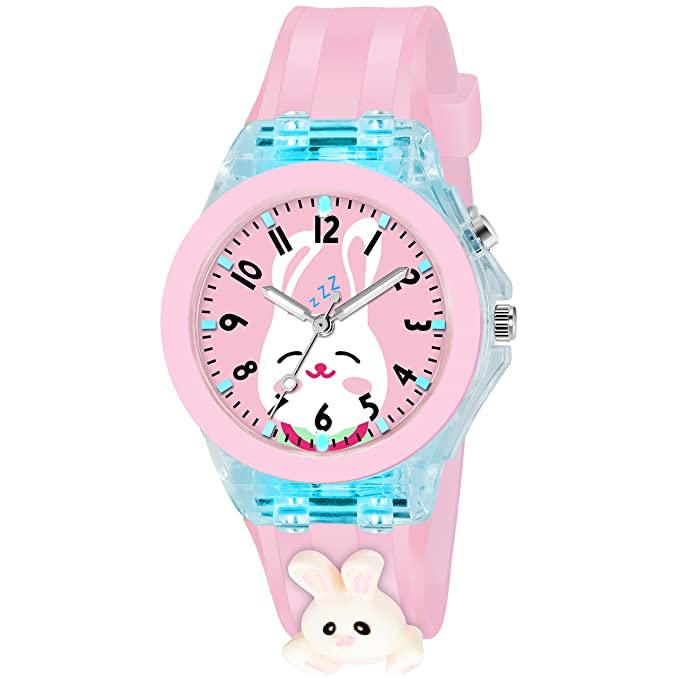 Evotech Cartoon Analouge Watch for Boys and Girls | 7 Color Glowing Disco Light | 3D Cute Cartoon | Birthday Return Gift (Pink Rabbit) (B0BT9WF9Y8) Amazon Price History, Amazon Price Tracker