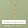 Gelin 14k Solid Gold Cross Charm Pendant for Women