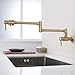 RANDOM Brushed Gold Pot Filler Over Stove Faucet Brass Wall Mount Folding Kitchen Sink Faucet Double Joint Swing Arms.RD-81916-BG