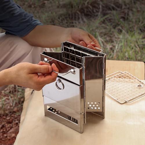 Réchaud de camping pliable avec récupérateur de cendres compact et stable - 4