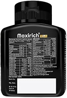 Maxirich Gold Daily Multivitamin (90 Softgels) with high purity grade Ginseng Extract*, 10 Vitamins and 9 Minerals | Boosts Energy & Immunity | Reduces Fatigue | Helps Improve Mental Alertness