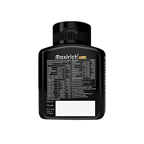 Cipla Maxirich Gold Daily Multivitamin (90 Softgels) with high purity grade Ginseng Extract*, 10 Vitamins and 9 Minerals | Boosts Energy & Immunity | Reduces Fatigue | Helps Improve Mental Alertness