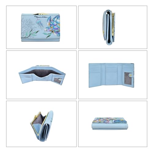 Anuschka Women's Hand-Painted Genuine Leather RFID Blocking Small Flap French Wallet4