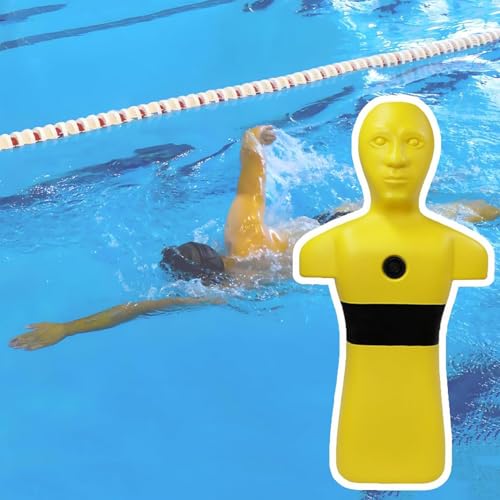 Azcabjie Fillable Water Rescue Training Manikin,Heavy-Duty Drowning Prevention Dummy for Lifeguard & Firefighter Drills, with 3 Rapid Drainage Holes for Pool, Beach Yellow