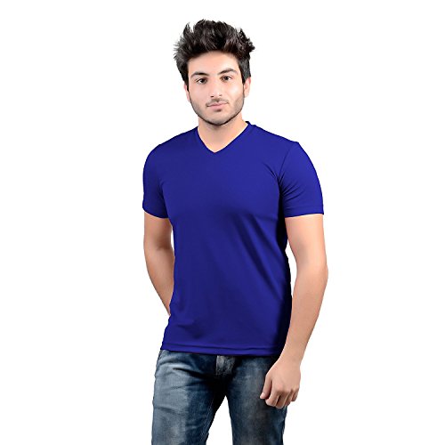 Image of Stylish Regular Fit Plain Men's V-Neck Half Sleeve T-Shirt