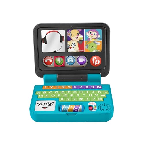 Fisher-Price Ríe y Aprende Juguete para Bebés Mi Primer Laptop de Aprendizaje con Luces y Sonidos para Bebés de 6 Meses en Adelante