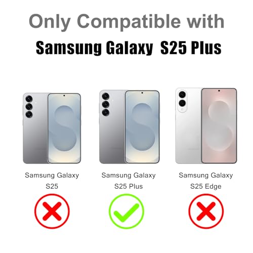 Image of Magnetic Case for Samsung Galaxy S25 Plus [Compatible with Magsafe] [Cute Fashion Fluorescent Design] [1 Screen Protector] Slim Translucent Matte Case for Galaxy S25 Plus 6.7 inch, Black