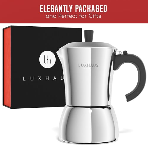 Luxhausmokapot3cupstovetopespressomaker100stainlesssteelitalianandcubanmochacoffeemaker Urban Country Home Decor Luxhaus moka pot 3 cup stovetop espresso maker 100 stainless steel italian and cuban mocha coffee maker urban country home decor