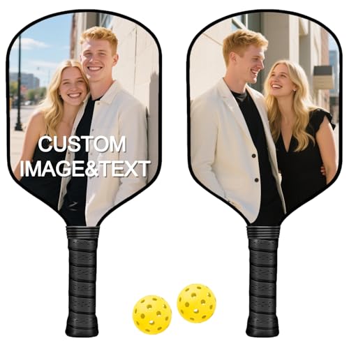 Custom Pickleball Paddles with Photo Text Logo...